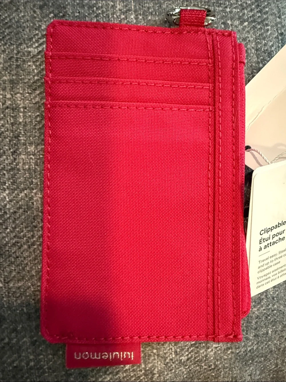 lululemon Travel Easy Cherry Lychee Clippable Card Case